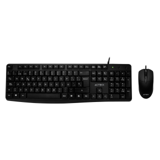 KIT ACTECK MK210 TECLADO ESTANDAR / MOUSE ALAMBRICO USB NEGRO AC-928984