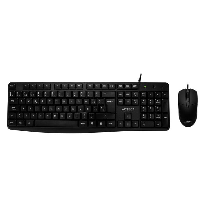 KIT ACTECK MK210 TECLADO ESTANDAR / MOUSE ALAMBRICO USB NEGRO AC-928984
