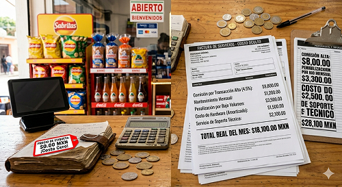 Costo oculto POS barato México 2026: comparación entre precio de etiqueta y costo real acumulado en 3 años